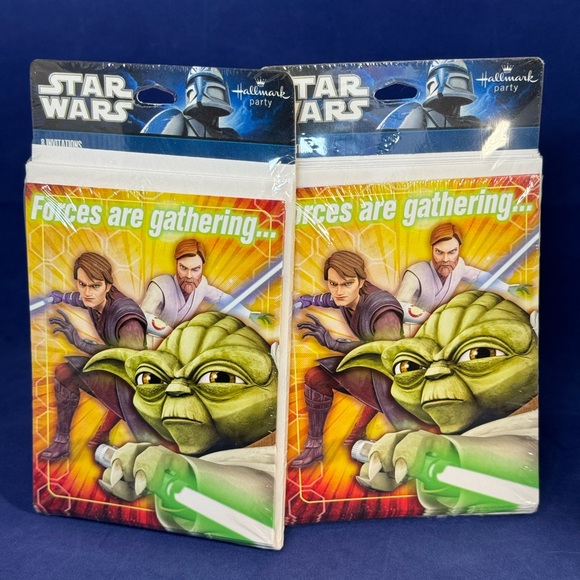 Star Wars Clone Wars animated series Party Invitations. 2 sets of 8 (16 total) - Picture 3 of 6